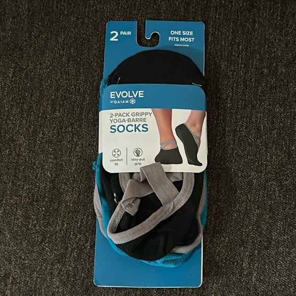 BRAND NEW Gaiam 2-Pack Grippy Yoga-Barre Socks - Picture 1 of 4